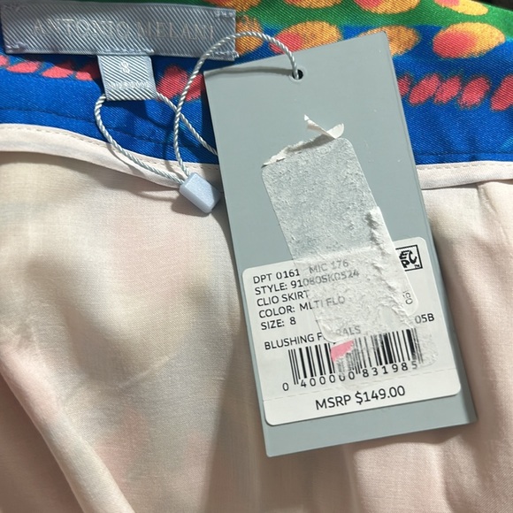 NWT ANTONIO MELANI Clio Floral Printed Satin Coordinating Wrap Midi Skirt - Picture 7 of 7